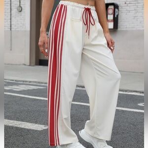 NWT Side Striped High Rise Straight Wide Leg Pants Medium